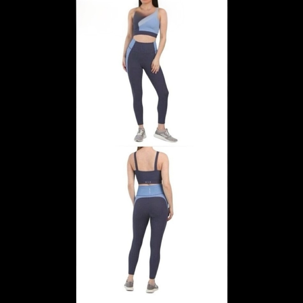 WILO THE LABEL (ANTHRO) Blue Color-Block Leggings- NWT